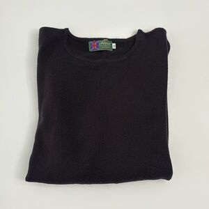 Tina Scotland 100% Cashmere Women's Black Crewneck Sweater size XL